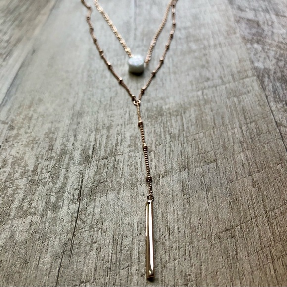 NWOT Set 2 Layering Necklaces & Stud Earring’s, Crystal Layered Necklace, Boho - Picture 3 of 12